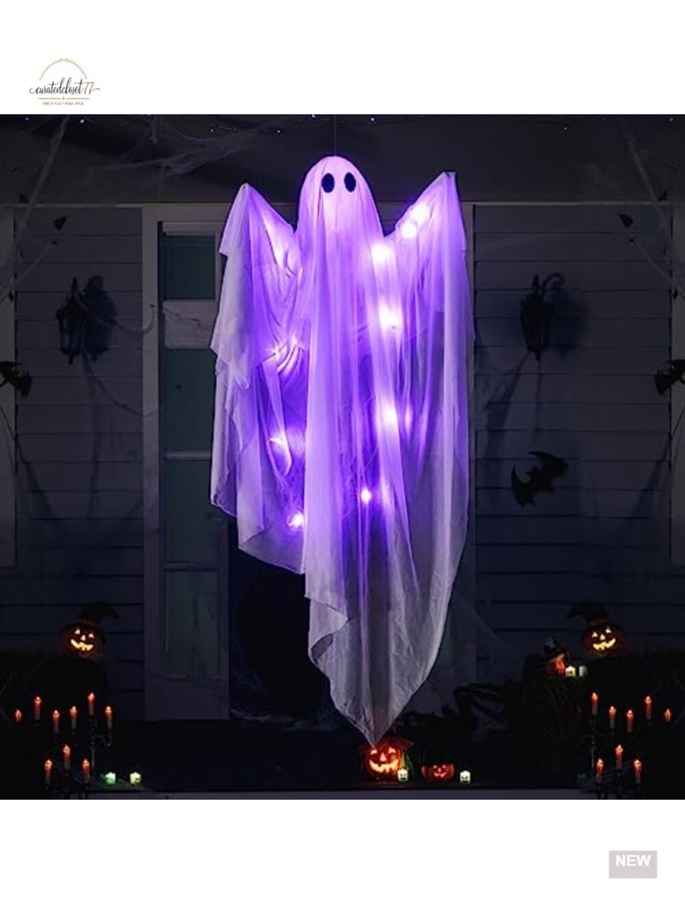 Hanging Light-Up Ghost Decoration Waterproof Halloween Prop